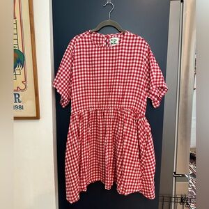 Adorable Shiny by Nature Gingham Dress - Tomato